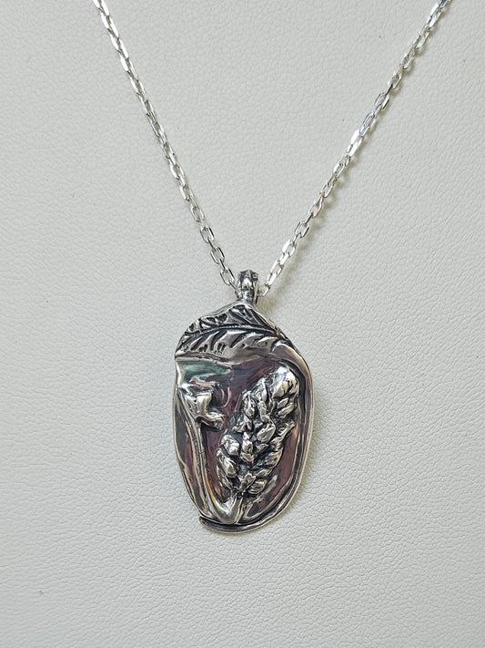 Handmade Silver Lavender flower Pendant