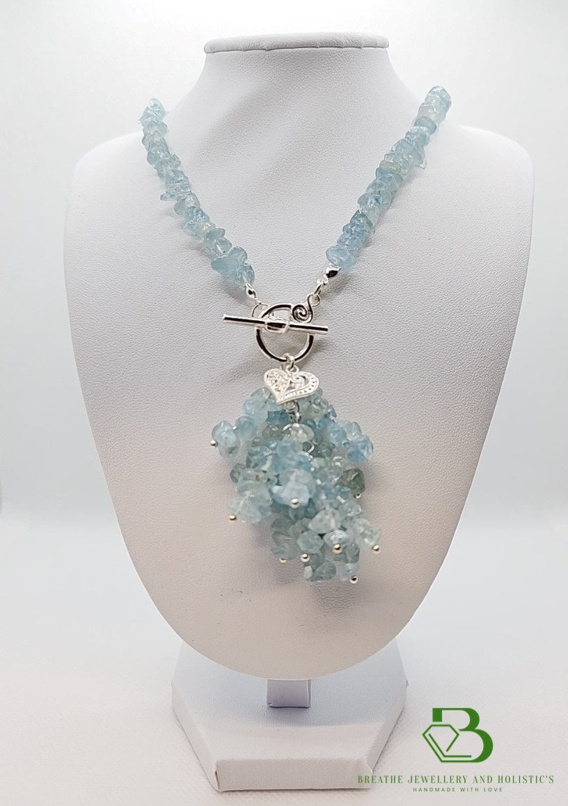 Aquamarine Gemstone Chip Necklace