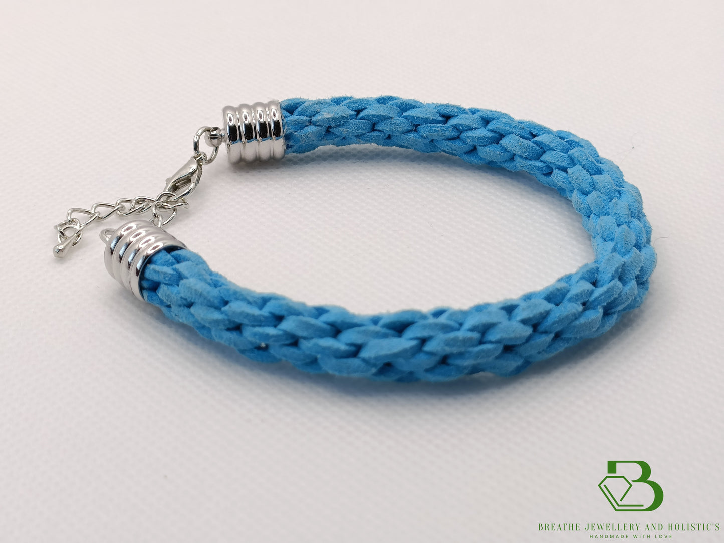 baby blue faux suede bracelets