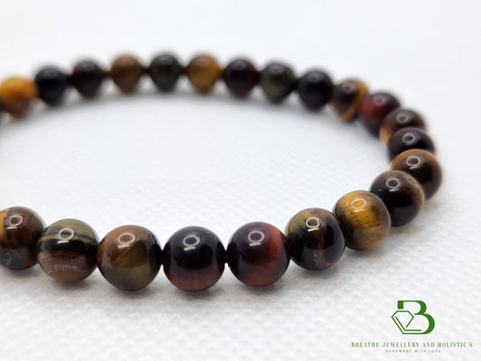 Colourful Tiger Eye Gemstone Mala Bracelet - Breathe Jewellery and Holistic's