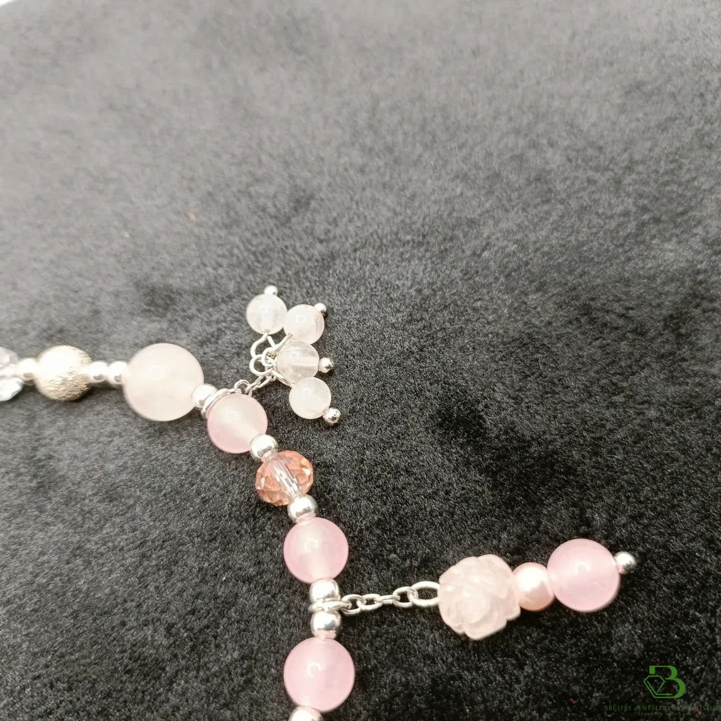 Custom Handmade Rose Quartz Charm Bracelet