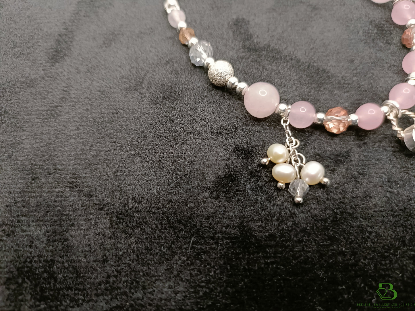 Custom Handmade Rose Quartz Charm Bracelet