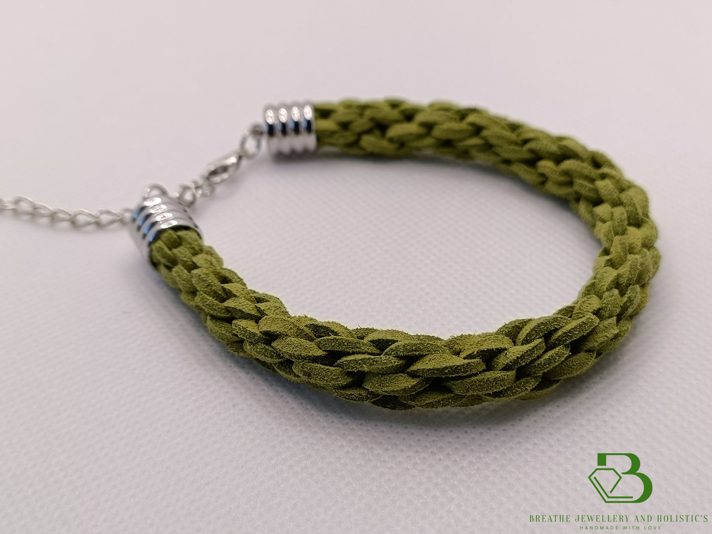 green faux suede bracelets