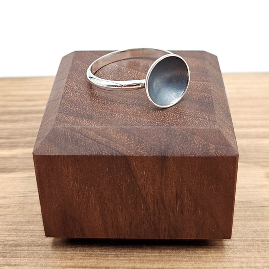 Handmade Sterling Silver Cup Ring side view