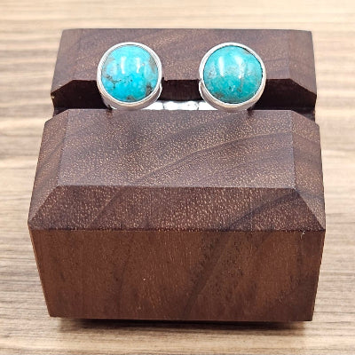 Handmade Sterling Silver Double Kingman Turquoise Ring Top  view