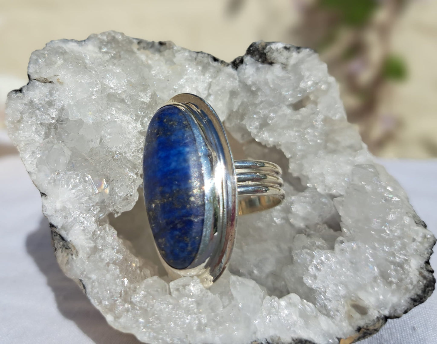 Sterling Silver Lapis Lazuli Statement Ring