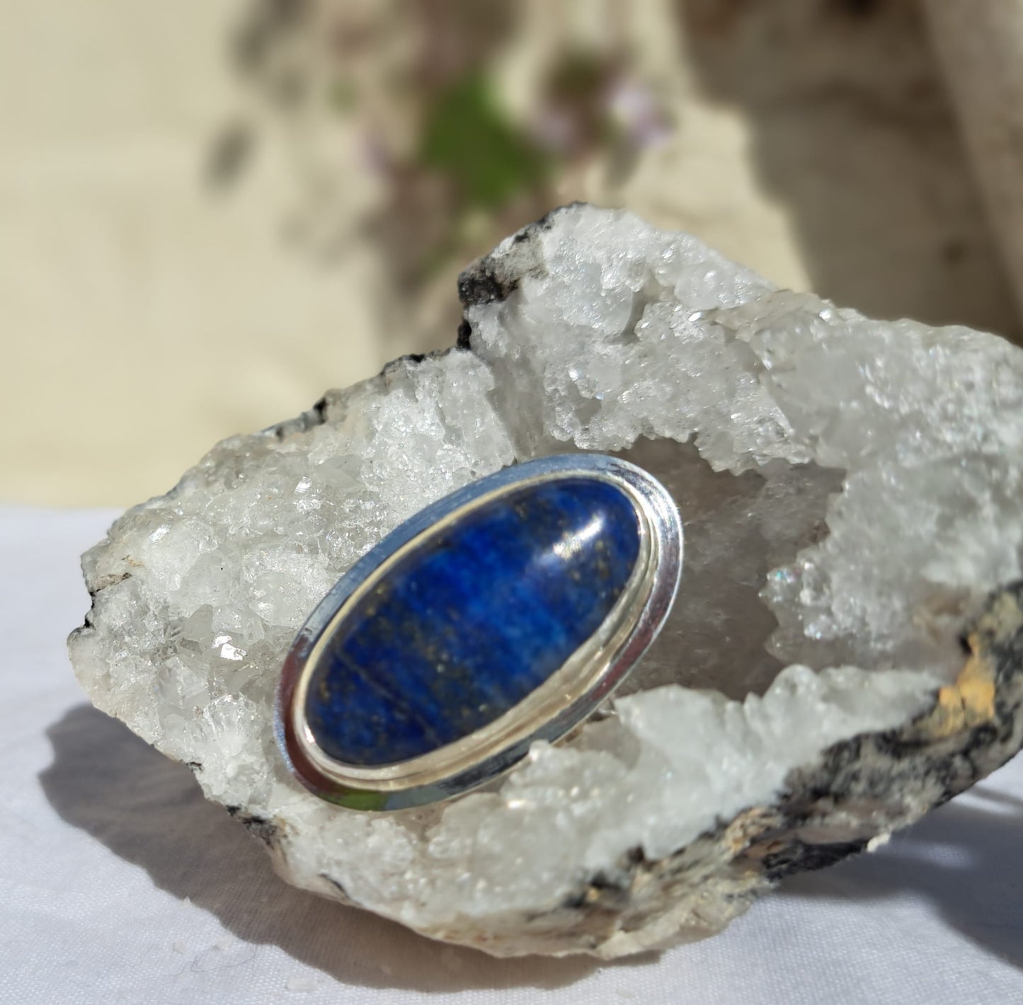 Sterling Silver Lapis Lazuli Statement Ring