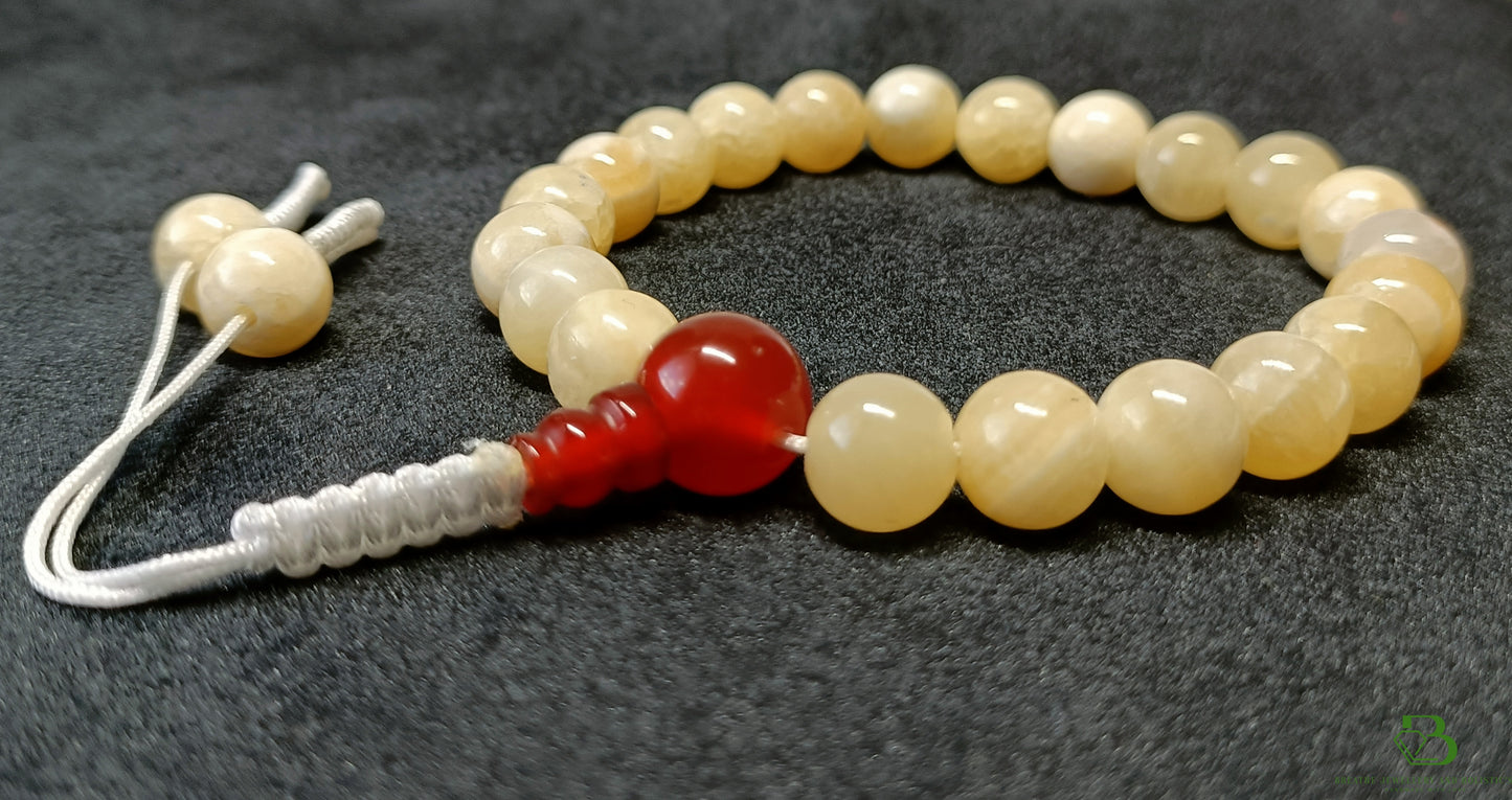 Marbled Quartz Gemstone Mala Bracelet