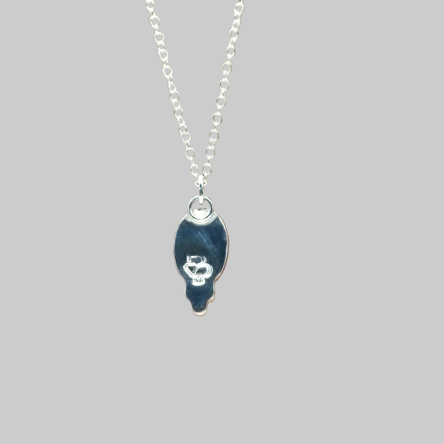 Reverse side of Sterling  Silver Garnett pendant 
