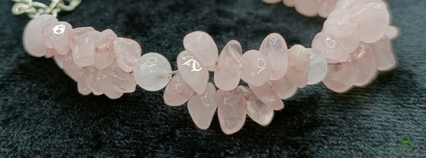 rose quartz gemstone chip bracelet large view