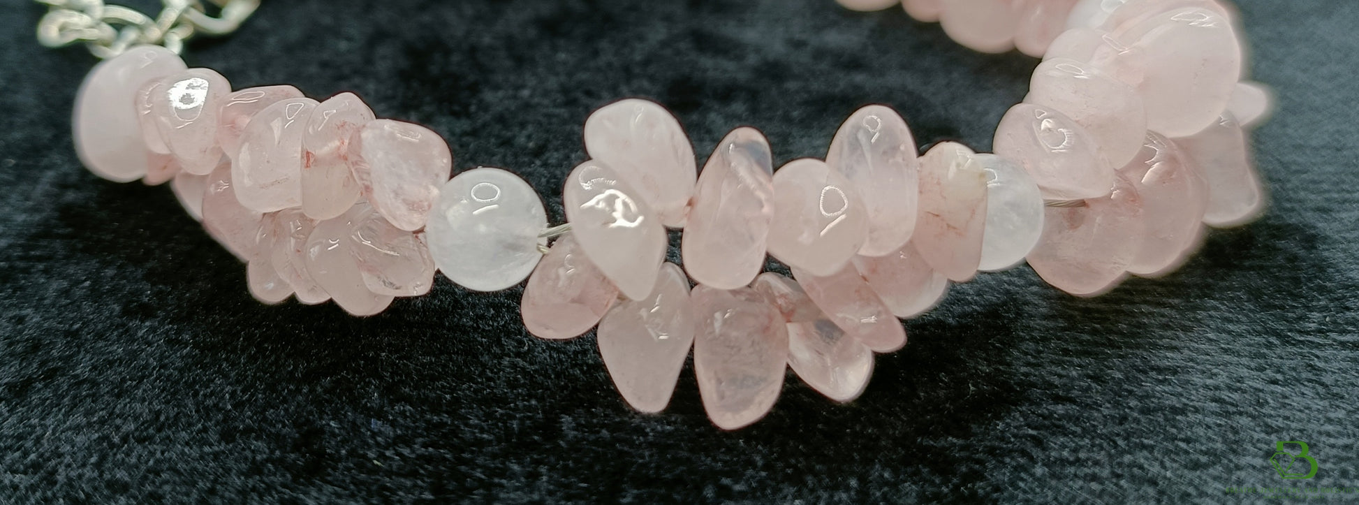 rose quartz gemstone chip bracelet large view