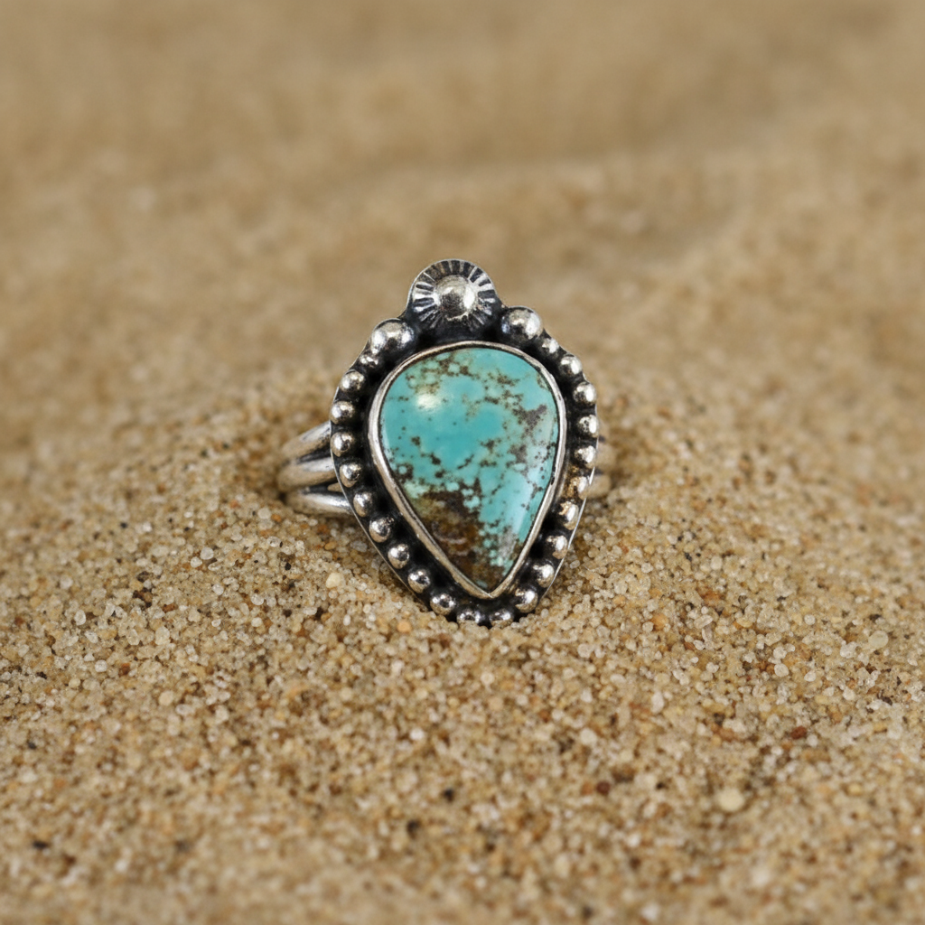 Sterling Silver Number 8 Turquoise Ring