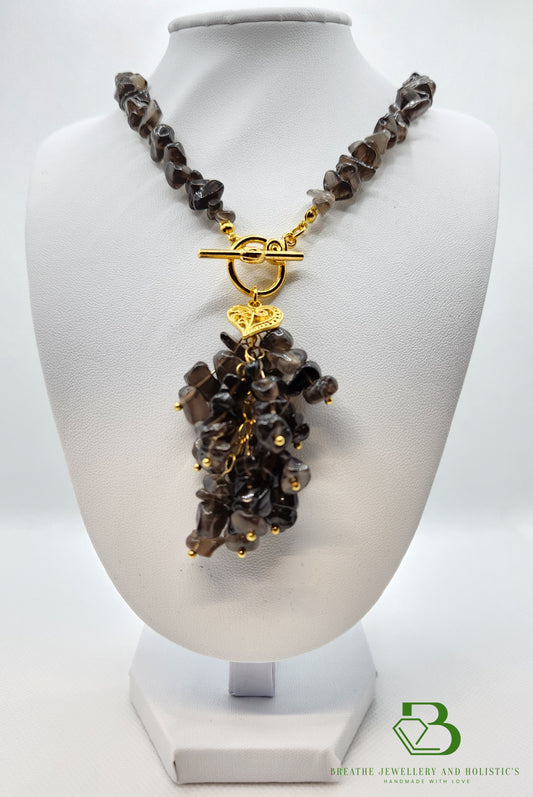 Smoky Quartz Gemstone Chip Necklace