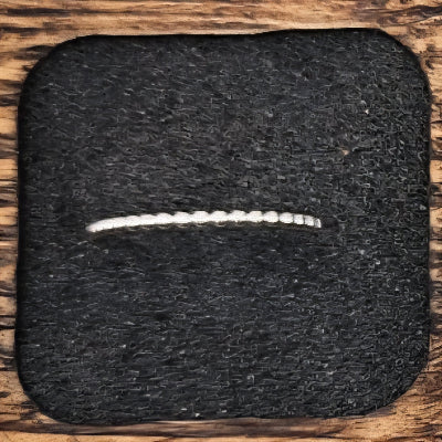 Sterling Silver 1mm beaded stacker ring top view