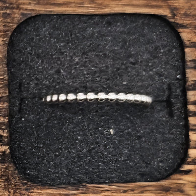 Sterling Silver 2mm beaded stacker ring top view 