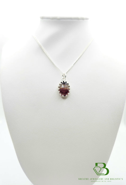 Sterling Silver Fluorite Gemstone Pendant - Breathe Jewellery and Holistic's