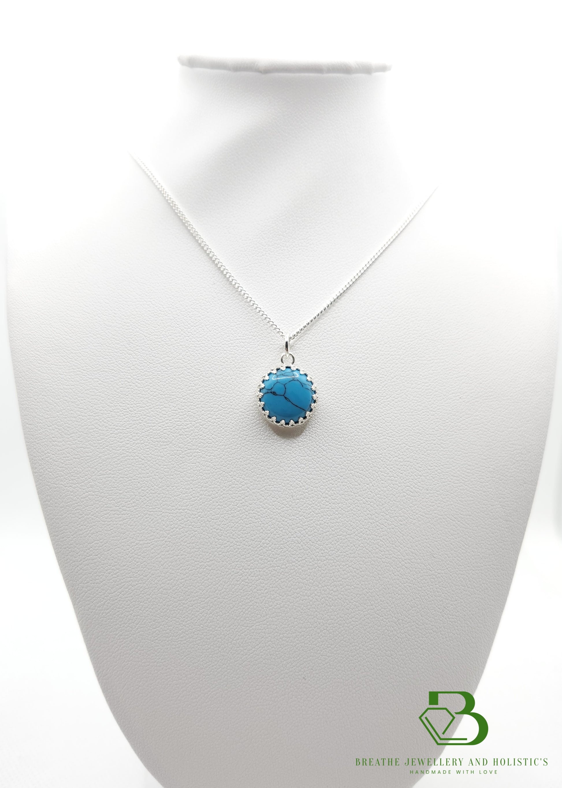 Sterling Silver Turquoise Gemstone Pendant - Breathe Jewellery and Holistic's