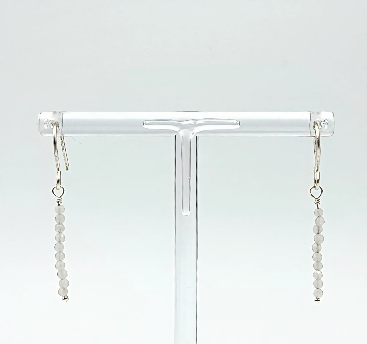 Teeny Tiny Rose Quartz Sterling Silver drop earrings