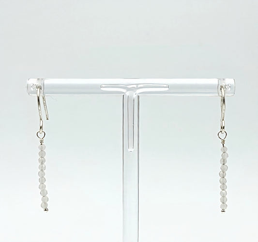 Teeny Tiny Rose Quartz Sterling Silver drop earrings