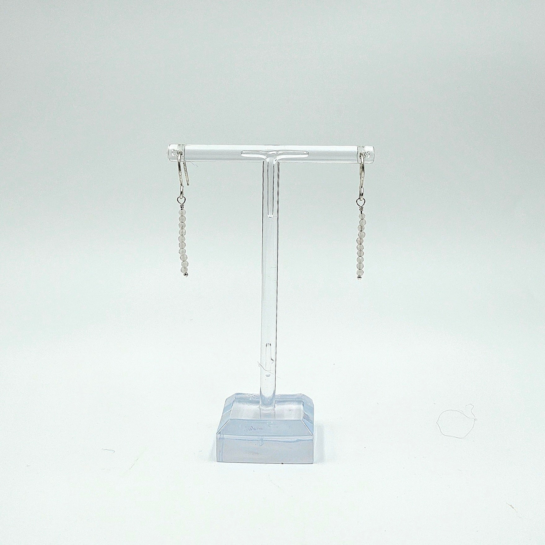 Teeny Tiny Rose Quartz Sterling Silver drop earrings