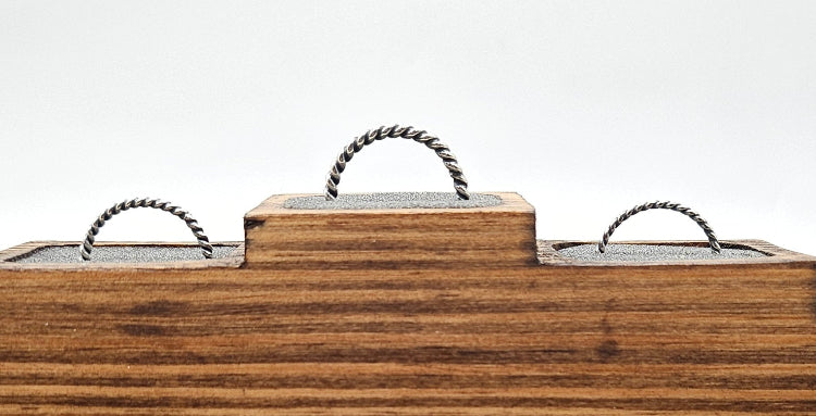Three Handmade Sterling Silver Rope rings various sizes