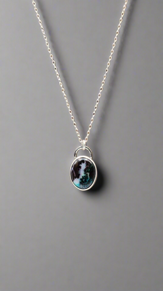 Sterling Silver Boulder Opal Gemstone Pendant