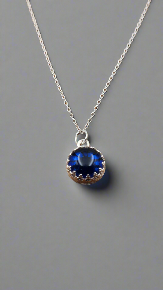 Sterling Silver 'Blue Amber' Pendant