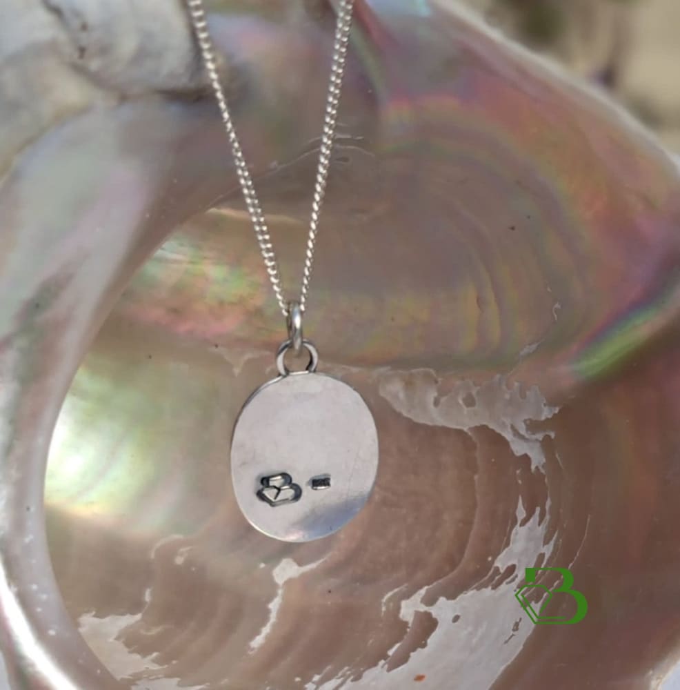 Sterling Silver Pink Sapphire Pendant - Rear View