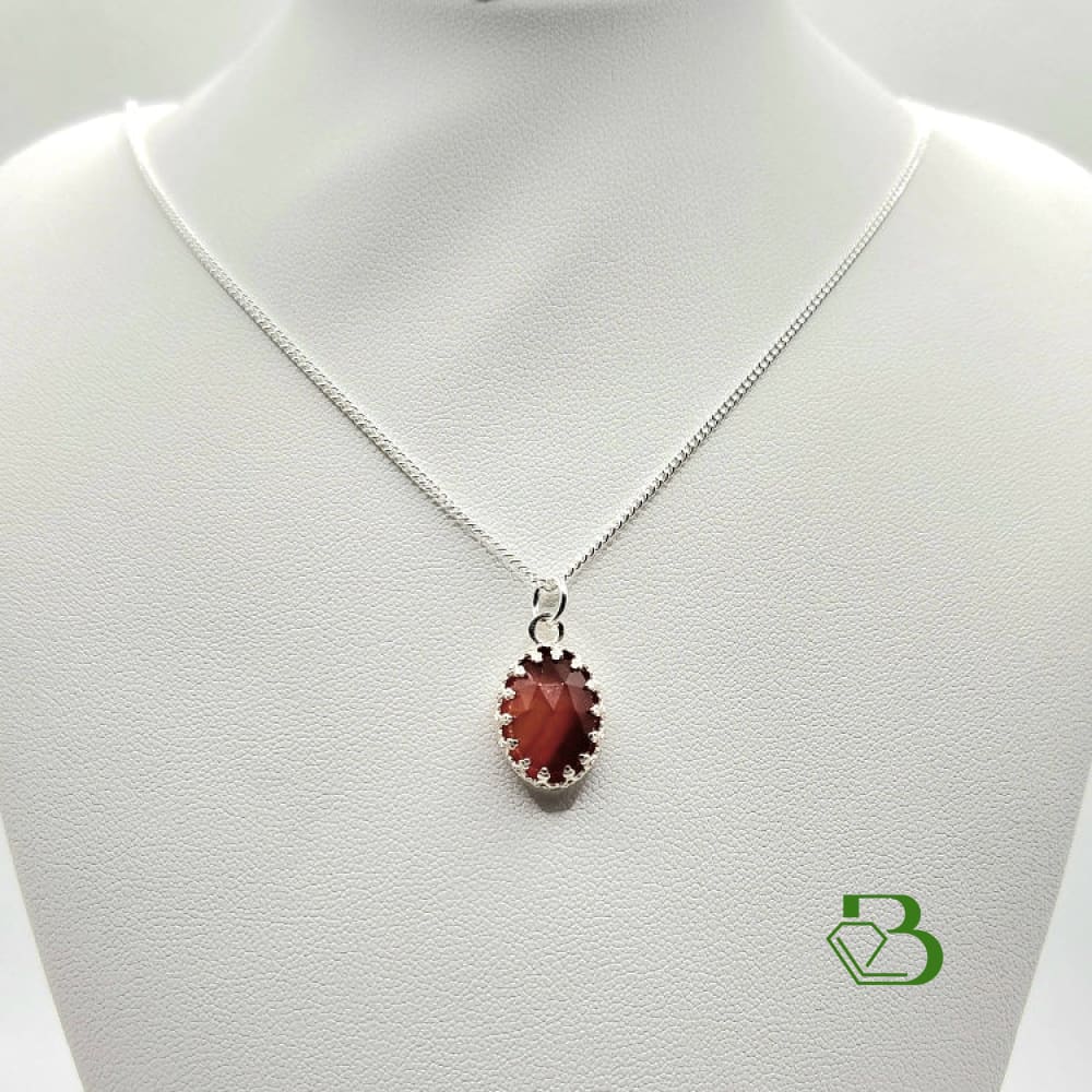 Sterling Silver Carnelian Gemstone Pendant - Breathe Jewellery and Holistic's