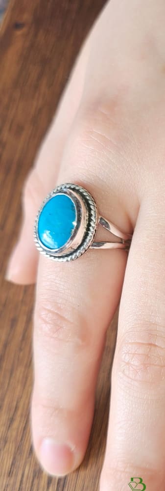 Sterling Silver Sleeping Beauty Rope Design Ring - Small Image on Hand