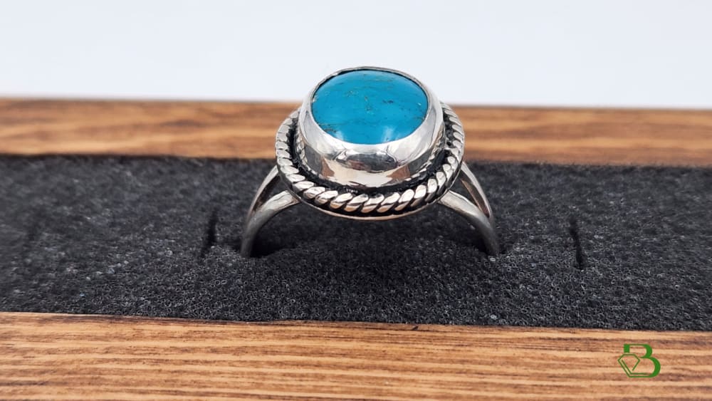Close Up Image of The Sleeping Beauty Turquoise Ring - Stabilised Turquoise